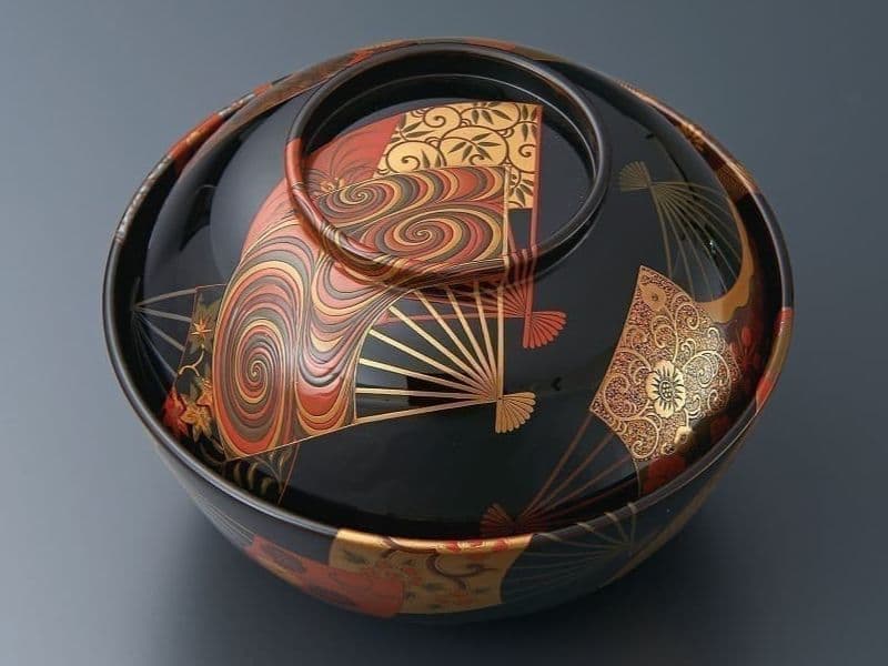 初代　扇面散椀