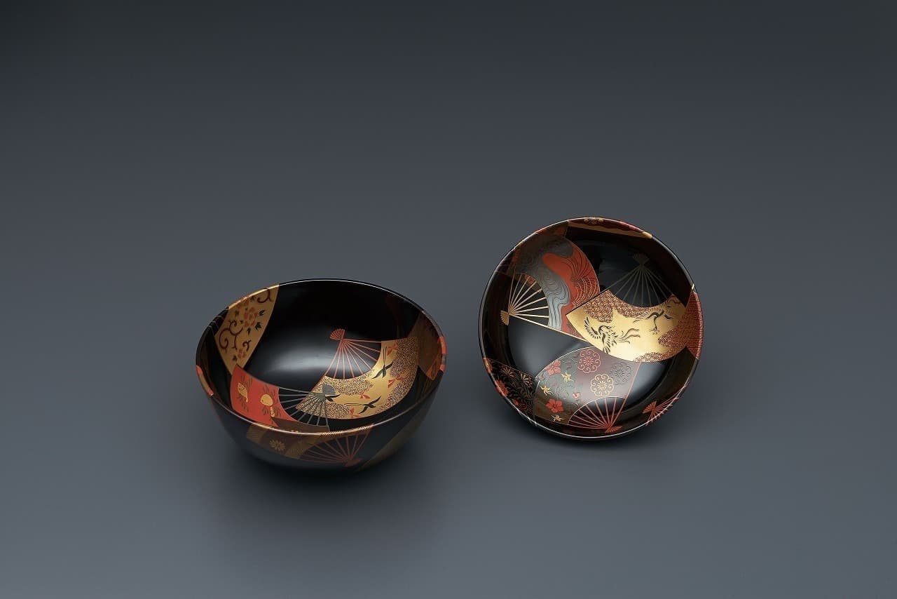 初代　扇面散椀